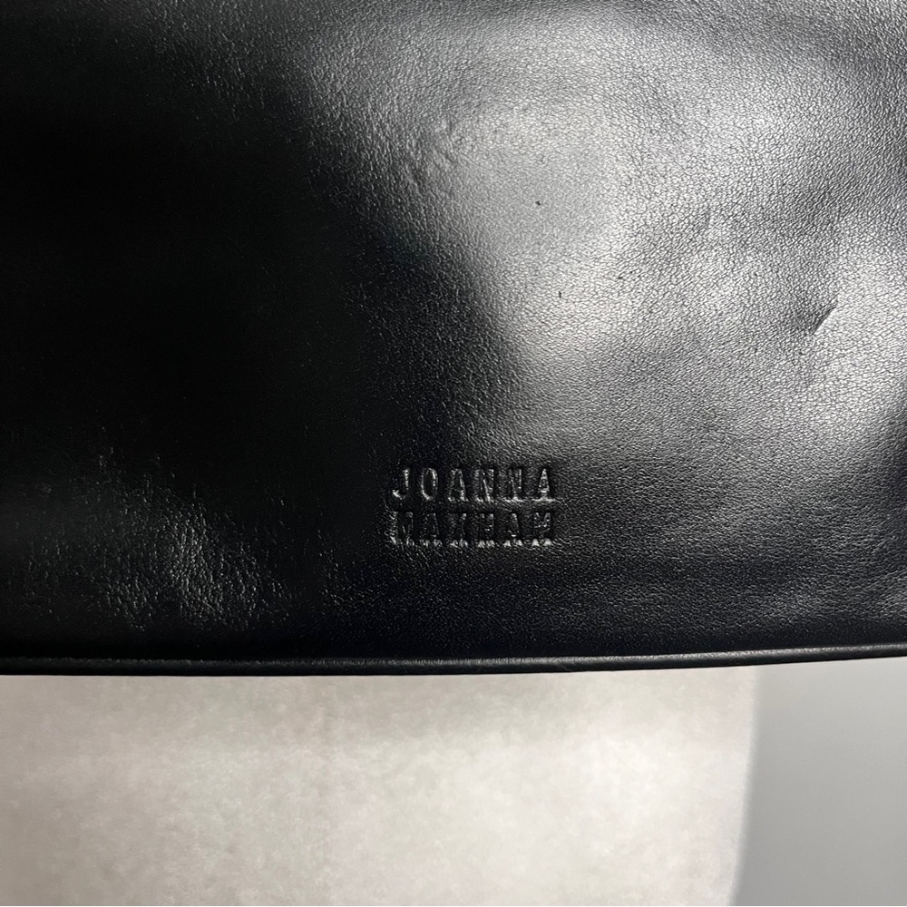 Joanna Maxham Arm Candy Black Leather Shoulder Bag with Silver Chain Straps - Picture 3 of 13